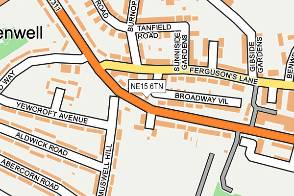 NE15 6TN map - OS OpenMap – Local (Ordnance Survey) NE15 6TN map - OS OpenMap – Local (Ordnance Survey)