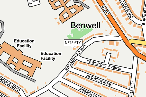 NE15 6TY map - OS OpenMap – Local (Ordnance Survey) NE15 6TY map - OS OpenMap – Local (Ordnance Survey)