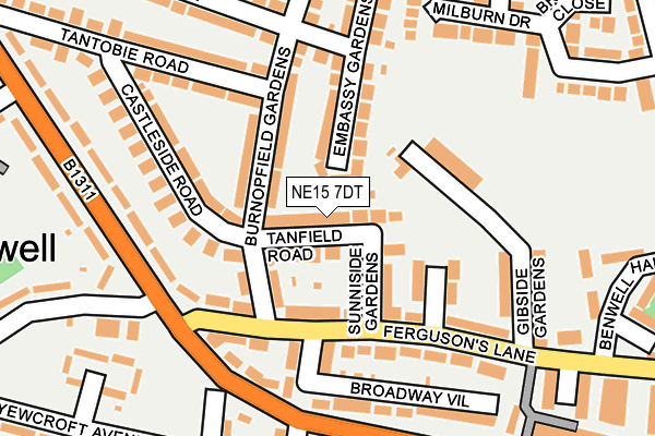 NE15 7DT map - OS OpenMap – Local (Ordnance Survey) NE15 7DT map - OS OpenMap – Local (Ordnance Survey)