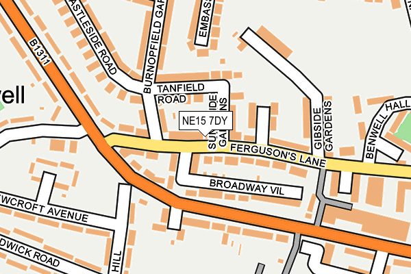 NE15 7DY map - OS OpenMap – Local (Ordnance Survey) NE15 7DY map - OS OpenMap – Local (Ordnance Survey)