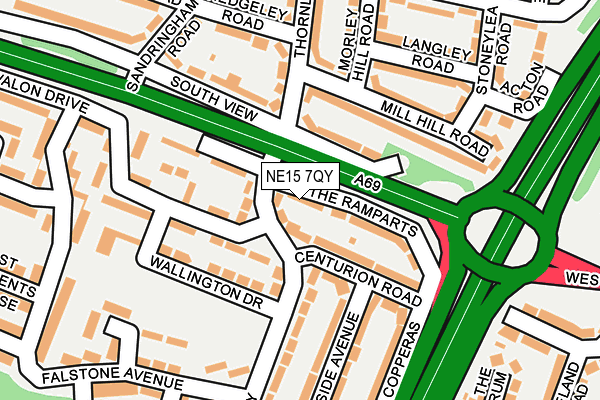 NE15 7QY map - OS OpenMap – Local (Ordnance Survey)