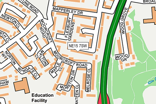 NE15 7SW map - OS OpenMap – Local (Ordnance Survey)