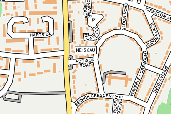 NE15 8AU map - OS OpenMap – Local (Ordnance Survey) NE15 8AU map - OS OpenMap – Local (Ordnance Survey)