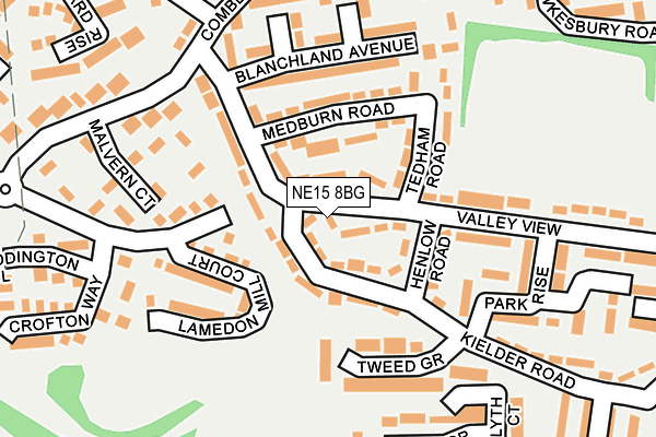 NE15 8BG map - OS OpenMap – Local (Ordnance Survey)