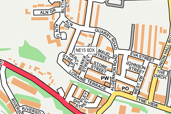 NE15 8DX map - OS OpenMap – Local (Ordnance Survey) NE15 8DX map - OS OpenMap – Local (Ordnance Survey)