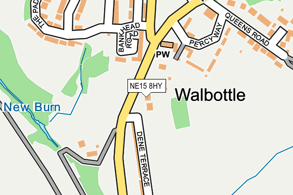 NE15 8HY map - OS OpenMap – Local (Ordnance Survey)