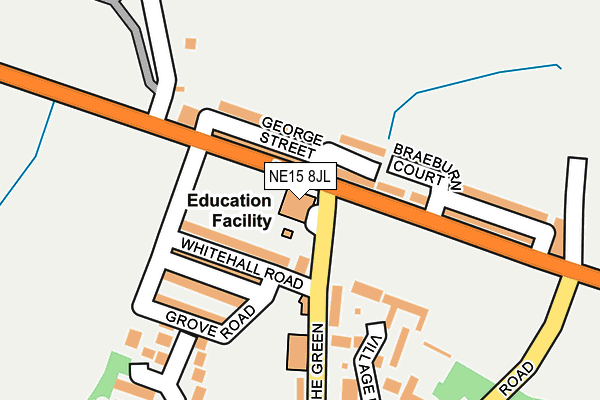 NE15 8JL map - OS OpenMap – Local (Ordnance Survey)