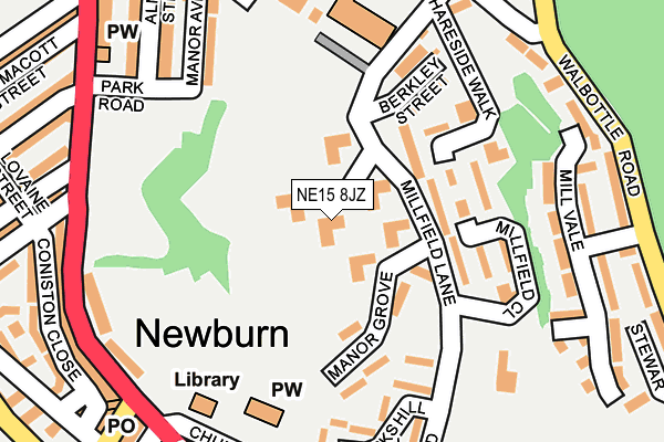 NE15 8JZ map - OS OpenMap – Local (Ordnance Survey) NE15 8JZ map - OS OpenMap – Local (Ordnance Survey)