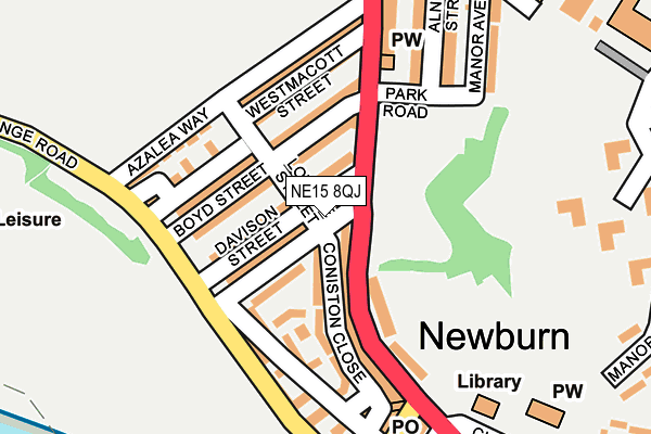 NE15 8QJ map - OS OpenMap – Local (Ordnance Survey) NE15 8QJ map - OS OpenMap – Local (Ordnance Survey)