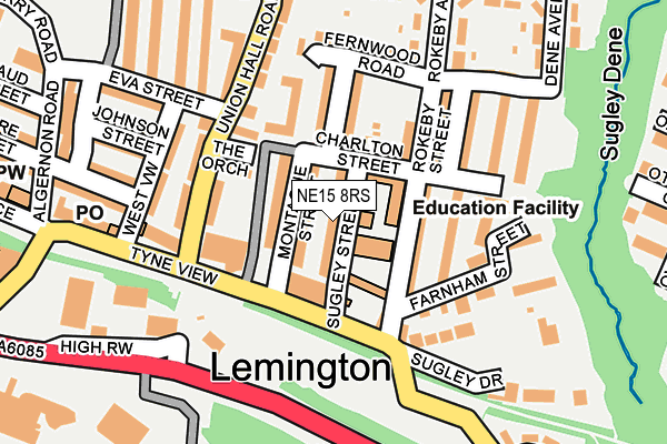 NE15 8RS map - OS OpenMap – Local (Ordnance Survey)