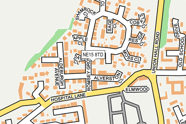NE15 8TD map - OS OpenMap – Local (Ordnance Survey) NE15 8TD map - OS OpenMap – Local (Ordnance Survey)