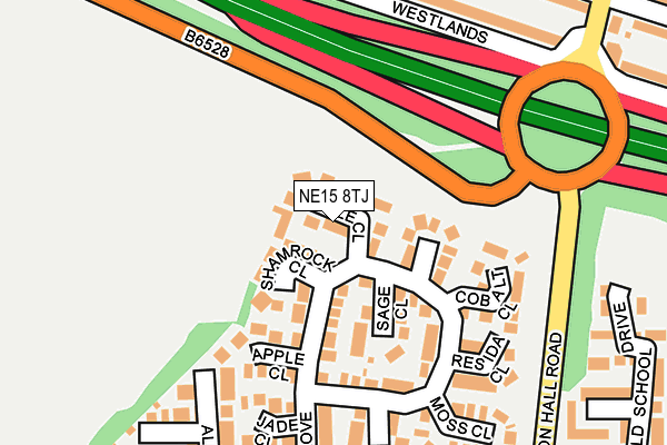 NE15 8TJ map - OS OpenMap – Local (Ordnance Survey) NE15 8TJ map - OS OpenMap – Local (Ordnance Survey)