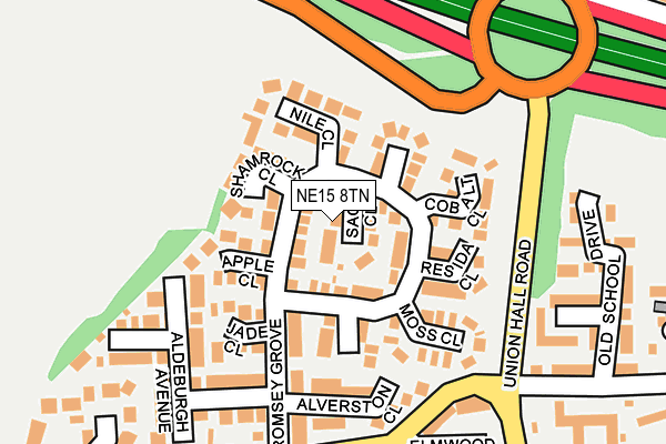 NE15 8TN map - OS OpenMap – Local (Ordnance Survey) NE15 8TN map - OS OpenMap – Local (Ordnance Survey)