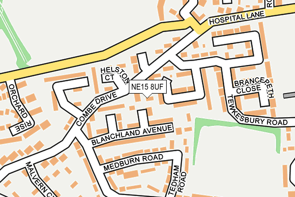NE15 8UF map - OS OpenMap – Local (Ordnance Survey) NE15 8UF map - OS OpenMap – Local (Ordnance Survey)