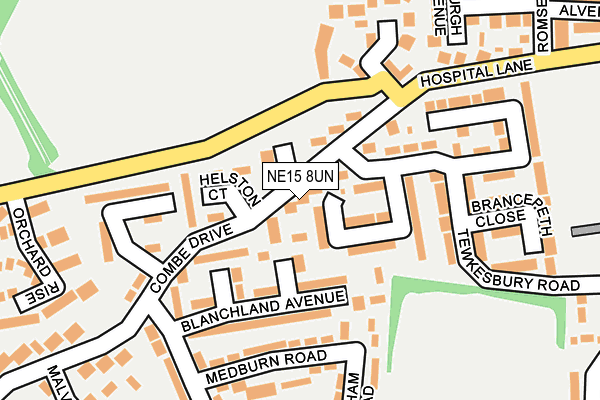 NE15 8UN map - OS OpenMap – Local (Ordnance Survey) NE15 8UN map - OS OpenMap – Local (Ordnance Survey)