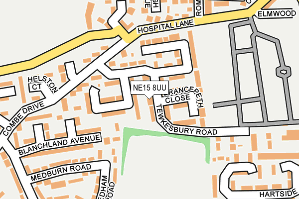 NE15 8UU map - OS OpenMap – Local (Ordnance Survey) NE15 8UU map - OS OpenMap – Local (Ordnance Survey)