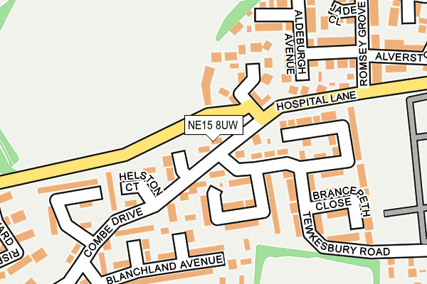 NE15 8UW map - OS OpenMap – Local (Ordnance Survey) NE15 8UW map - OS OpenMap – Local (Ordnance Survey)