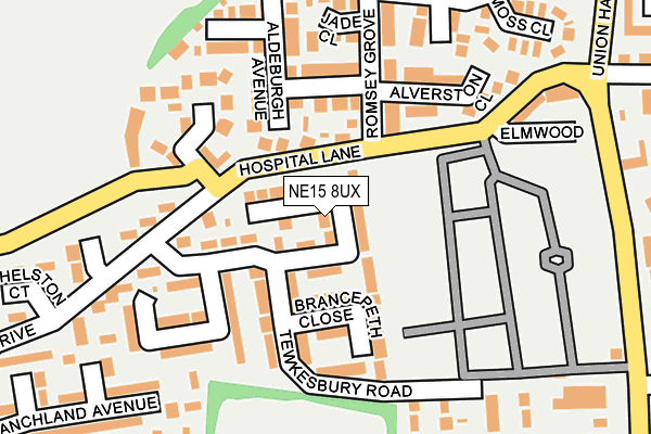 NE15 8UX map - OS OpenMap – Local (Ordnance Survey) NE15 8UX map - OS OpenMap – Local (Ordnance Survey)