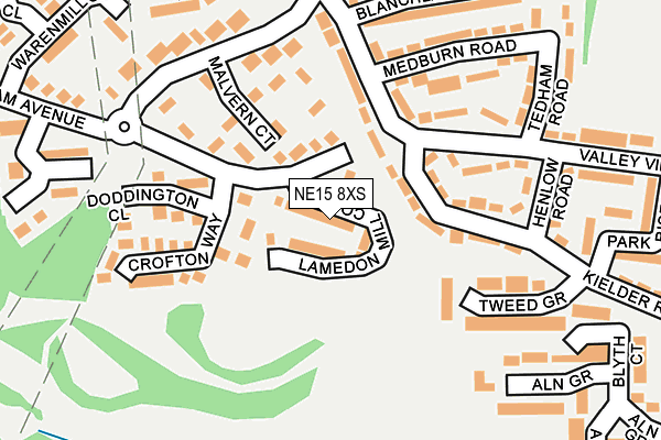 NE15 8XS map - OS OpenMap – Local (Ordnance Survey) NE15 8XS map - OS OpenMap – Local (Ordnance Survey)