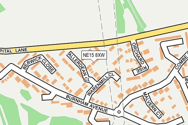 NE15 8XW map - OS OpenMap – Local (Ordnance Survey) NE15 8XW map - OS OpenMap – Local (Ordnance Survey)