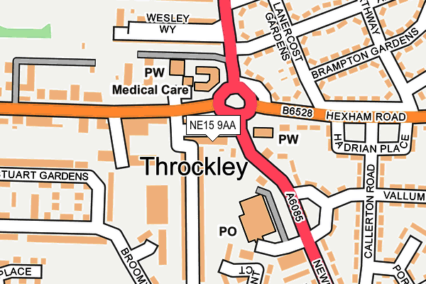 NE15 9AA map - OS OpenMap – Local (Ordnance Survey) NE15 9AA map - OS OpenMap – Local (Ordnance Survey)
