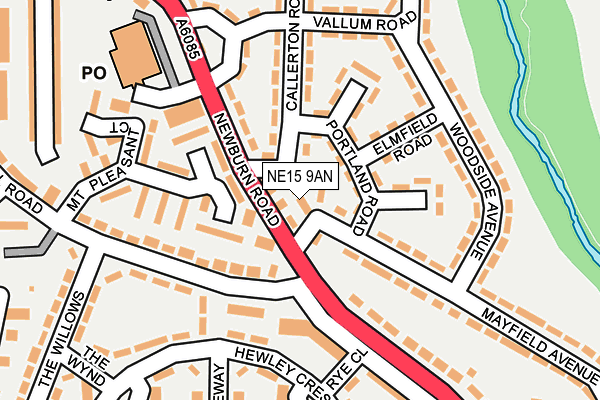 NE15 9AN map - OS OpenMap – Local (Ordnance Survey) NE15 9AN map - OS OpenMap – Local (Ordnance Survey)