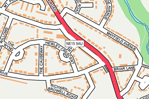 NE15 9AU map - OS OpenMap – Local (Ordnance Survey) NE15 9AU map - OS OpenMap – Local (Ordnance Survey)