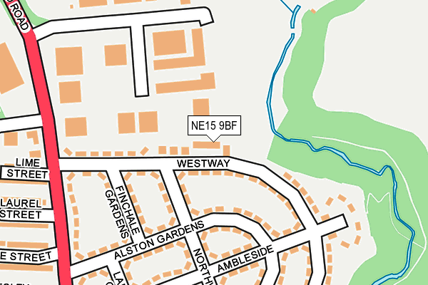 NE15 9BF map - OS OpenMap – Local (Ordnance Survey) NE15 9BF map - OS OpenMap – Local (Ordnance Survey)