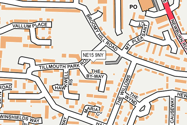 NE15 9NY map - OS OpenMap – Local (Ordnance Survey) NE15 9NY map - OS OpenMap – Local (Ordnance Survey)