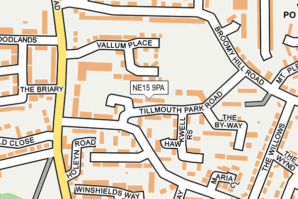 NE15 9PA map - OS OpenMap – Local (Ordnance Survey) NE15 9PA map - OS OpenMap – Local (Ordnance Survey)