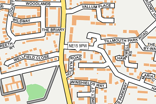 NE15 9PW map - OS OpenMap – Local (Ordnance Survey) NE15 9PW map - OS OpenMap – Local (Ordnance Survey)