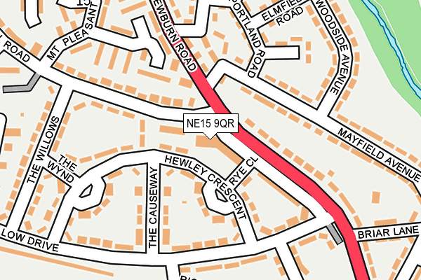 NE15 9QR map - OS OpenMap – Local (Ordnance Survey)