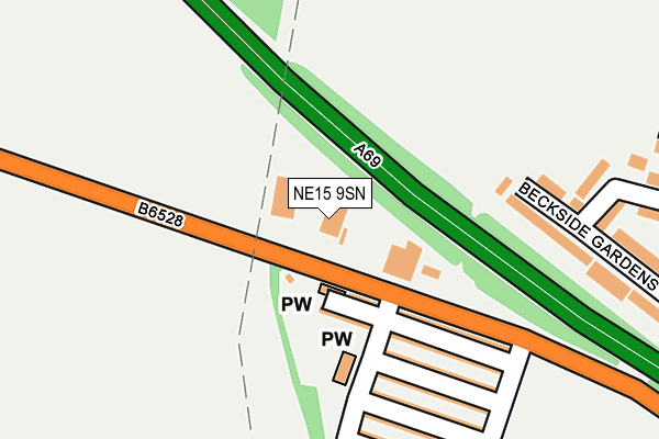 NE15 9SN map - OS OpenMap – Local (Ordnance Survey) NE15 9SN map - OS OpenMap – Local (Ordnance Survey)