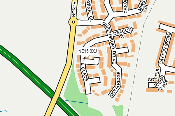 NE15 9XJ map - OS OpenMap – Local (Ordnance Survey) NE15 9XJ map - OS OpenMap – Local (Ordnance Survey)
