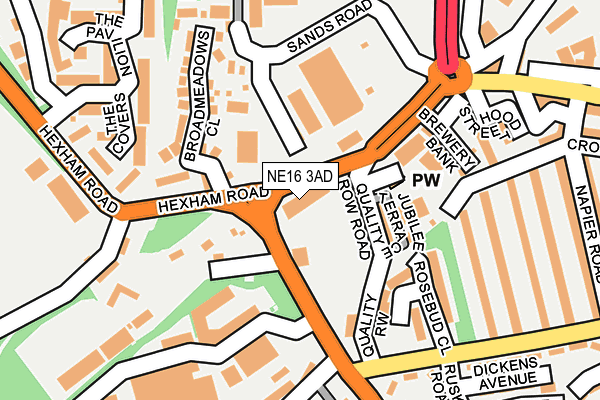 NE16 3AD map - OS OpenMap – Local (Ordnance Survey) NE16 3AD map - OS OpenMap – Local (Ordnance Survey)