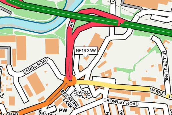 NE16 3AW map - OS OpenMap – Local (Ordnance Survey) NE16 3AW map - OS OpenMap – Local (Ordnance Survey)