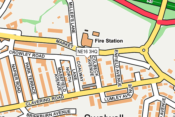 NE16 3HQ map - OS OpenMap – Local (Ordnance Survey) NE16 3HQ map - OS OpenMap – Local (Ordnance Survey)