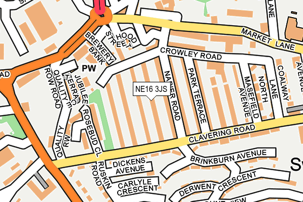NE16 3JS map - OS OpenMap – Local (Ordnance Survey) NE16 3JS map - OS OpenMap – Local (Ordnance Survey)