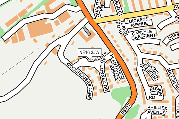 NE16 3JW map - OS OpenMap – Local (Ordnance Survey) NE16 3JW map - OS OpenMap – Local (Ordnance Survey)