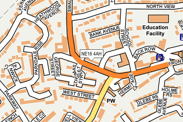NE16 4AH map - OS OpenMap – Local (Ordnance Survey) NE16 4AH map - OS OpenMap – Local (Ordnance Survey)