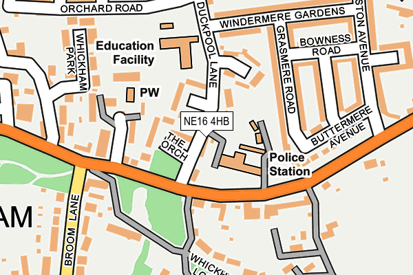 NE16 4HB map - OS OpenMap – Local (Ordnance Survey) NE16 4HB map - OS OpenMap – Local (Ordnance Survey)