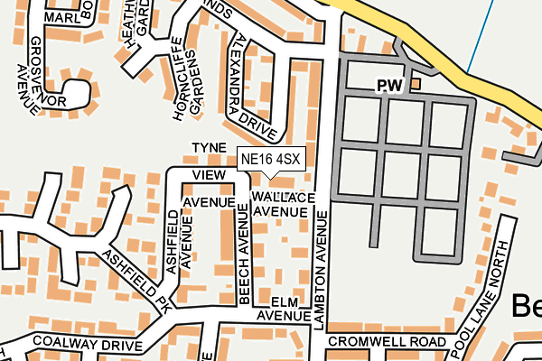 NE16 4SX map - OS OpenMap – Local (Ordnance Survey) NE16 4SX map - OS OpenMap – Local (Ordnance Survey)
