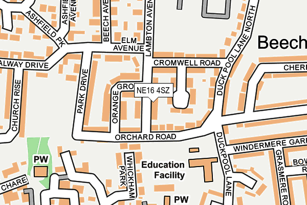 NE16 4SZ map - OS OpenMap – Local (Ordnance Survey)