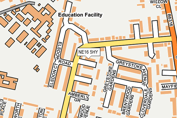 NE16 5HY map - OS OpenMap – Local (Ordnance Survey) NE16 5HY map - OS OpenMap – Local (Ordnance Survey)
