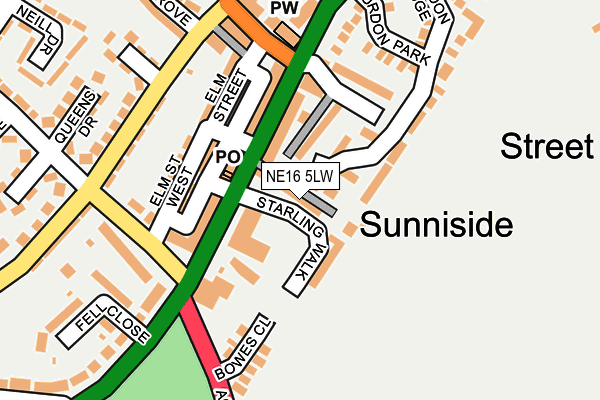 NE16 5LW map - OS OpenMap – Local (Ordnance Survey) NE16 5LW map - OS OpenMap – Local (Ordnance Survey)