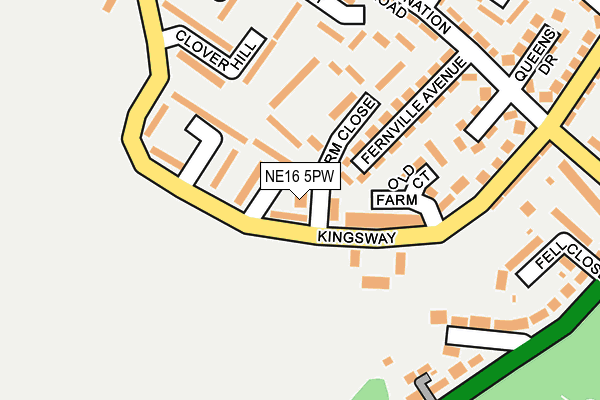 NE16 5PW map - OS OpenMap – Local (Ordnance Survey) NE16 5PW map - OS OpenMap – Local (Ordnance Survey)