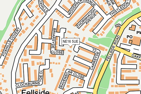 NE16 5UE map - OS OpenMap – Local (Ordnance Survey)