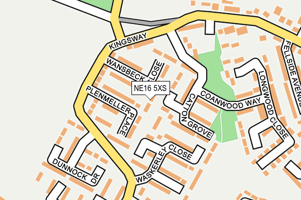 NE16 5XS map - OS OpenMap – Local (Ordnance Survey) NE16 5XS map - OS OpenMap – Local (Ordnance Survey)