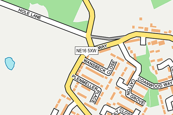 NE16 5XW map - OS OpenMap – Local (Ordnance Survey) NE16 5XW map - OS OpenMap – Local (Ordnance Survey)