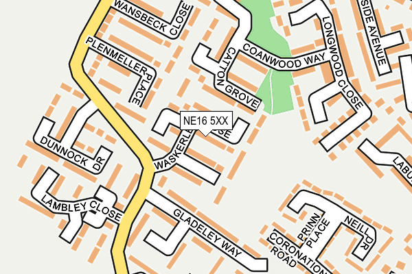 NE16 5XX map - OS OpenMap – Local (Ordnance Survey)